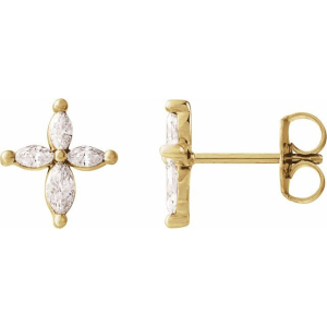 Pia Natural Yellow Gold 2 Prong Studs Diamond Earrings