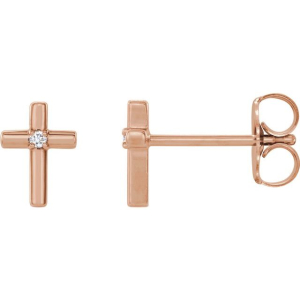 Payram Natural Rose Gold 4 Prong Studs Diamond Earrings