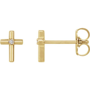 Payram Natural Yellow Gold 4 Prong Studs Diamond Earrings