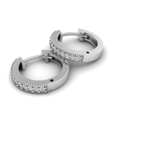 Racheal Lab-Created White Gold Hoop Diamond Earrings