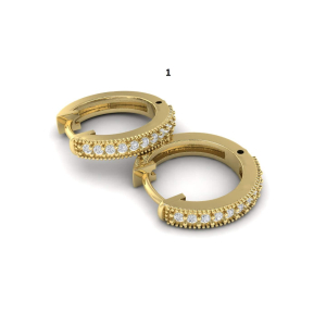 Racheal Lab-Created Yellow Gold Hoop Diamond Earrings