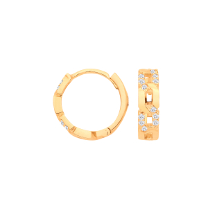 Tiny Natural Rose Gold Hoop Diamond Earrings