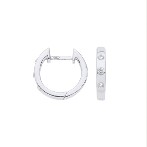 Tiny Natural Round cut Hoop Diamond Earrings