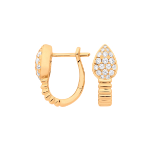 Angella Natural Rose Gold Hoop Diamond Earrings