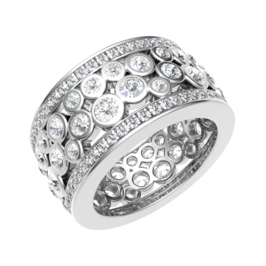 Ebbot Lab-Created Platinum Bezel Eternity Diamond Rings