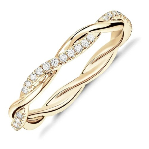 Elvie Lab-Created Yellow Gold Prong Eternity Diamond Rings