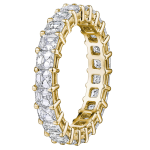 Ellyse Lab-Created Yellow Gold 4 Prong Eternity Diamond Rings