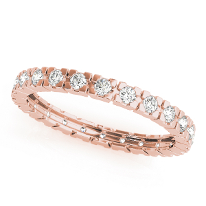 Erleen Lab-Created Rose Gold Prong Eternity Diamond Ring