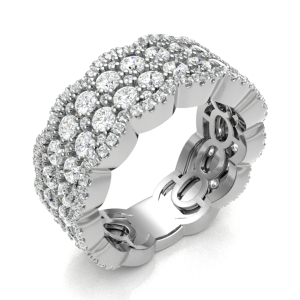 Enerstina 3.00 Carat Natural Round cut Prong  Eternity Diamond Ring