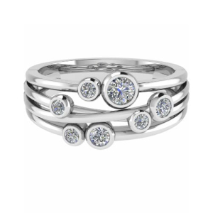 Evony Lab-Created Yellow Gold Bezel Eternity Diamond Ring