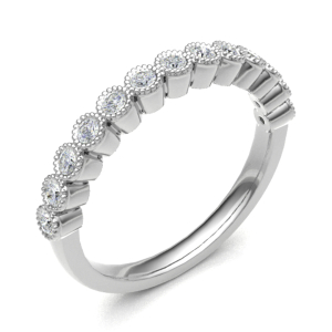 Evalie Natural Platinum Bezel Eternity Diamond Rings