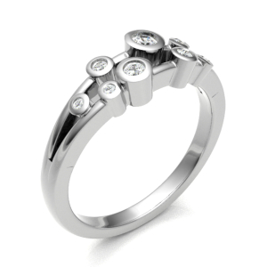 Estell Natural Platinum Bezel Eternity Diamond Rings