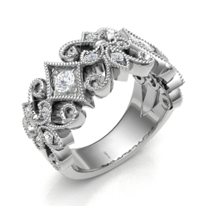 Evanee Natural Platinum Prong Eternity Diamond Rings