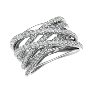 Ebota Natural Platinum Prong Eternity Diamond Rings