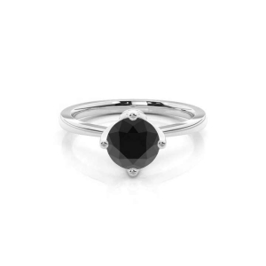 Andreal Silver 4 Prong Black Diamond Engagement Ring