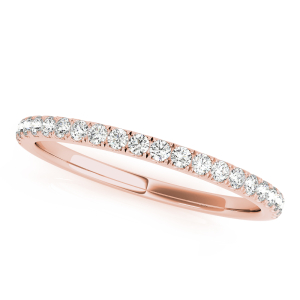 Sharmee Lab-Created Rose Gold 2mm Micro Pave Set  Eternity Diamond Ring