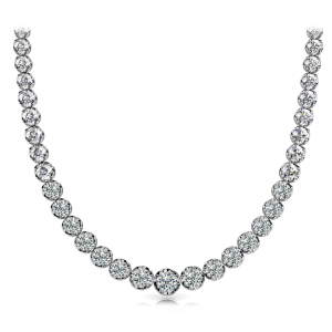 Sophia Lab-Created White Gold Prong Setting  Diamond Necklace