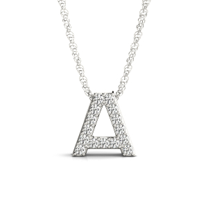 Liam Lab-Created Prong Set  Diamond Initial Necklace