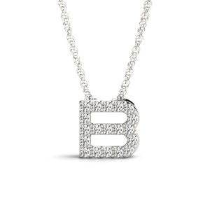 Tyler Lab-Created Prong Set  Diamond Initial Necklace