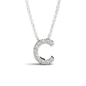 Luke Lab-Created Prong Set  Diamond Initial Necklace