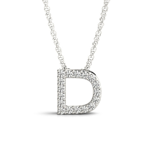 Noah Lab-Created Prong Set  Diamond Initial Necklace