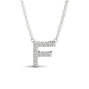 Austin Lab-Created Prong Set  Diamond Initial Necklace