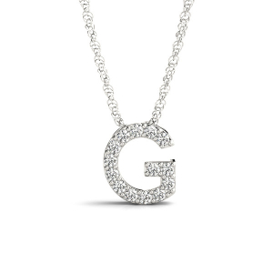 Thomas Lab-Created Prong Set  Diamond Initial Necklace