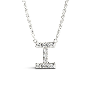 Oliver Lab-Created Prong Set  Diamond Initial Necklace