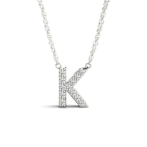 Kian Lab-Created Prong Set  Diamond Initial Necklace