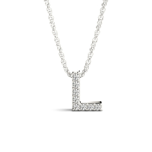 Albie Lab-Created Prong Set  Diamond Initial Necklace