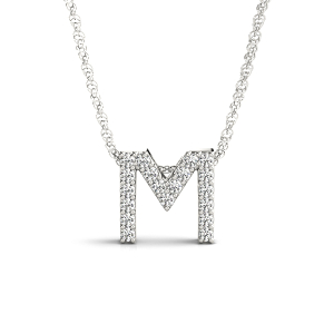 Jamie Lab-Created Prong Set  Diamond Initial Necklace