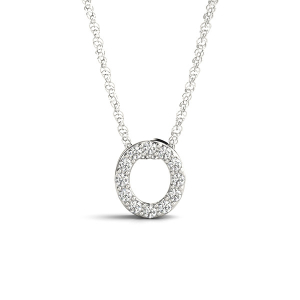 Dominic Lab-Created Prong Set  Diamond Initial Necklace