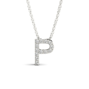 Aarav Lab-Created Prong Set  Diamond Initial Necklace