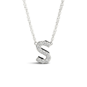 Dexter Lab-Created Prong Set  Diamond Initial Necklace