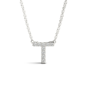 Alfie Lab-Created Prong Set  Diamond Initial Necklace