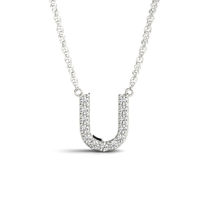 Harris Lab-Created Prong Set  Diamond Initial Necklace