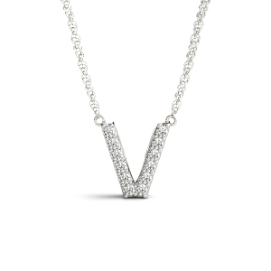 Yamir Lab-Created Platinum Prong Set  Diamond Initial Necklace