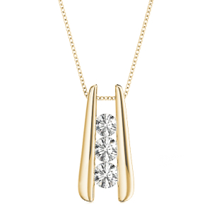 Easton Lab-Created Diamond Yellow Gold Prong Set Designer Pendant Necklace