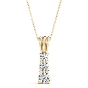 Joshua Lab-Created Diamond Yellow Gold Prong Set Designer Pendant Necklace