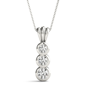 Bentley Lab-Created Diamond White Gold Bezel Set Designer Pendant Necklace