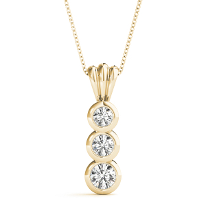 Bentley Lab-Created Diamond Yellow Gold Bezel Set Designer Pendant Necklace