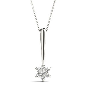 Dallas Lab-Created Diamond White Gold Prong Set Designer Pendant Necklace