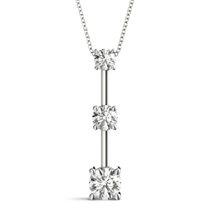 Jaxson Lab-Created Diamond White Gold Prong Set Designer Pendant Necklace