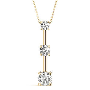 Jaxson Lab-Created Diamond Yellow Gold Prong Set Designer Pendant Necklace