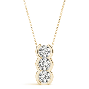 Asher Lab-Created Diamond Yellow Gold Bezel Set Designer Pendant Necklace