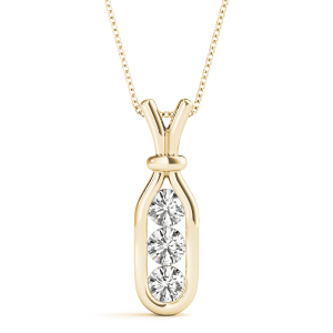 Sam Lab-Created Diamond Yellow Gold Prong Set Designer Pendant Necklace