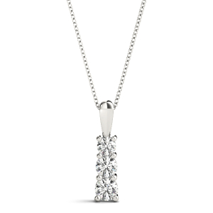 Stanley Lab-Created Diamond White Gold Prong Set Designer Pendant Necklace