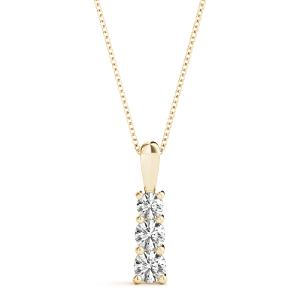 Stanley Lab-Created Diamond Yellow Gold Prong Set Designer Pendant Necklace