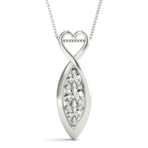 Enzo Lab-Created Diamond White Gold Bezel Set Designer Pendant Necklace