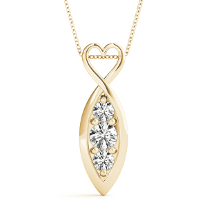 Enzo Lab-Created Diamond Yellow Gold Bezel Set Designer Pendant Necklace